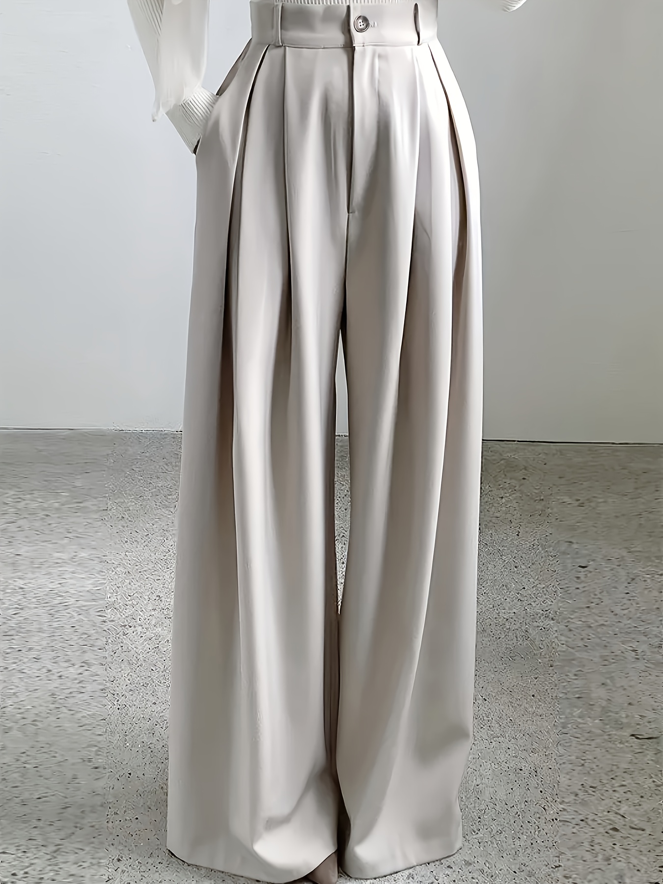 Women's Elegant Long Pants Traditional Design, Cinched Waist